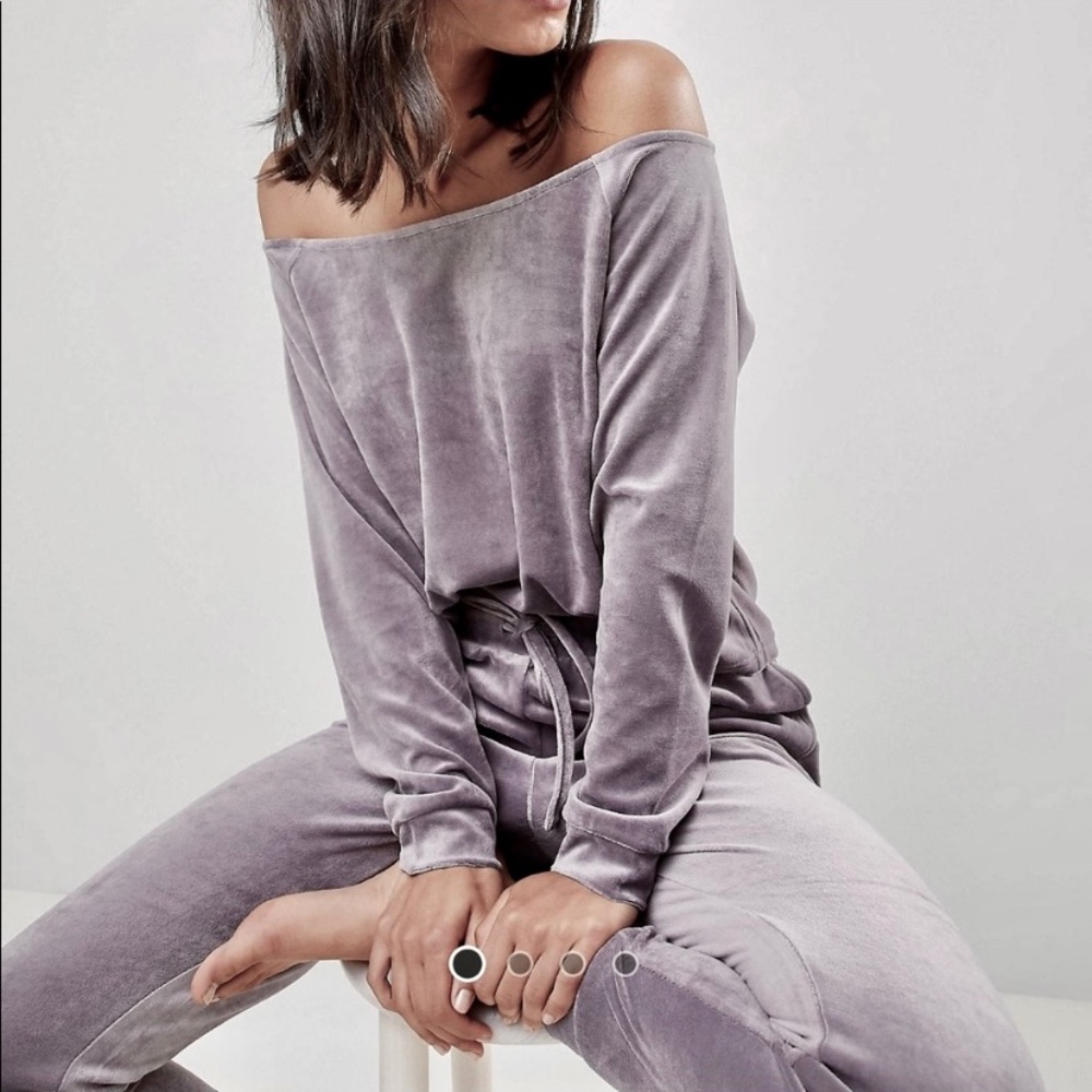 ASOS Cozy Oversized Velour Lounge Top